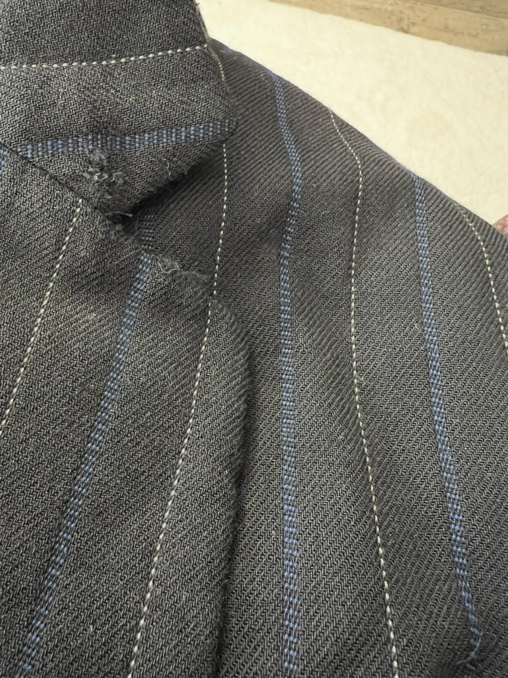 Vintage 90s Ralph Lauren Pinstripe Wool Blazer 4 Preppy Old Money Equestrian - Picture 13 of 15